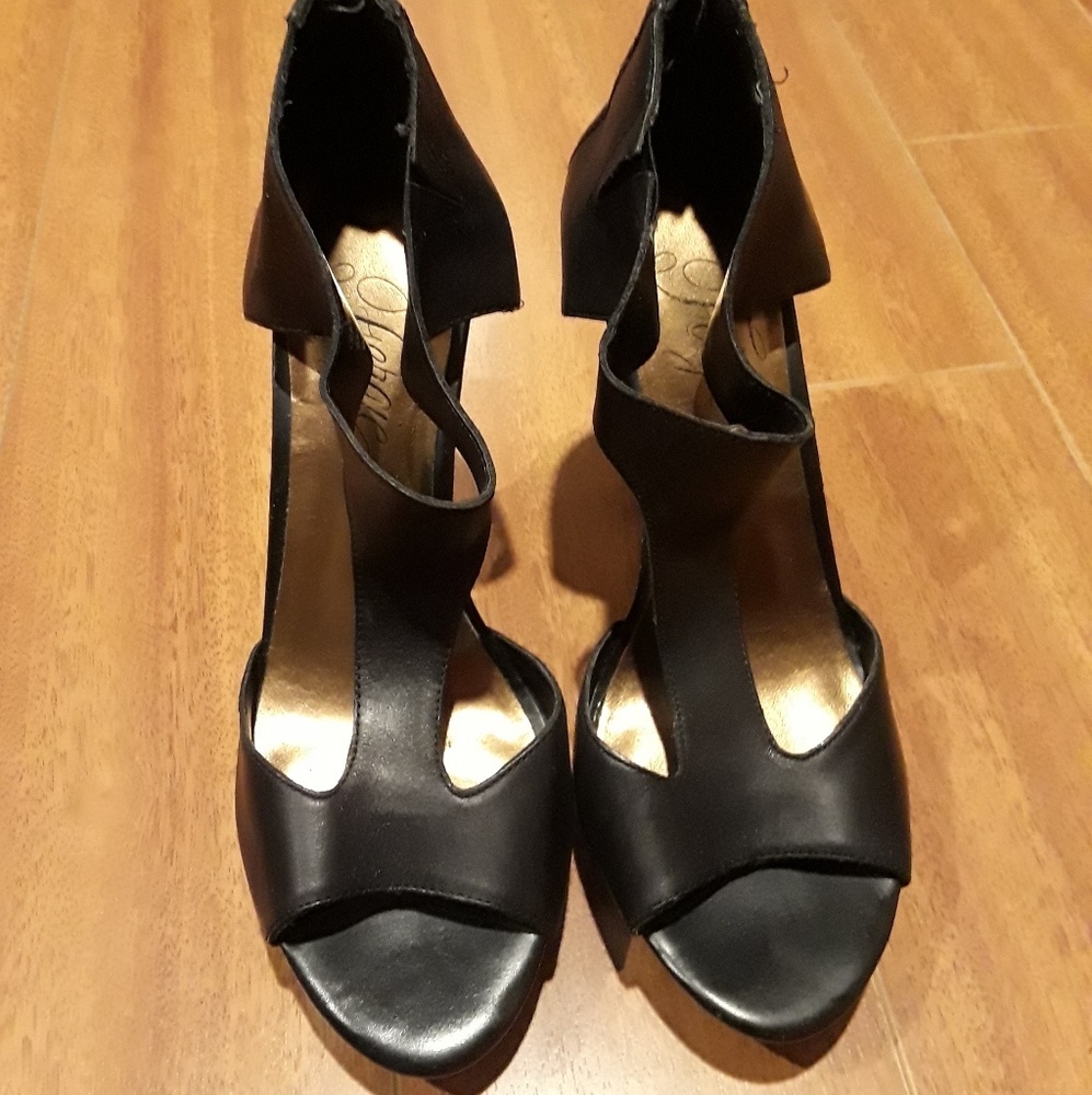 Open Toe Pumps Black Size 8